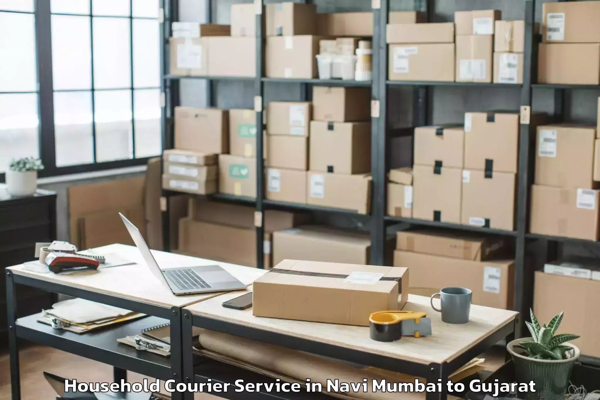 Professional Navi Mumbai to Lakhpat Household Courier